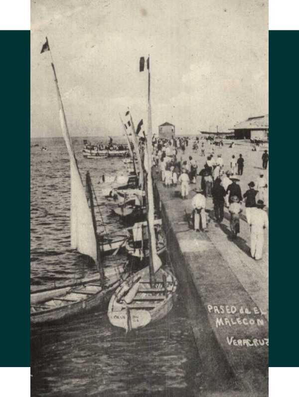 Paseo de El Malecón, parece fue utilizada en 1914. No se pudo identificar el número, pero por el tipo de letra es probable sea muy cercano al núm. 21. Editada por El Fenix.